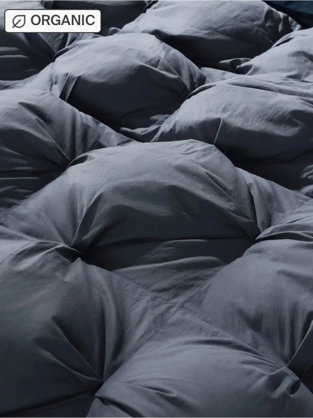 Parachute Organic Cotton Puff Comforter in Dusk. King/cal king